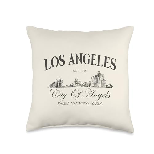 Los Angeles California LA City Of Angels Family Vacation Throw Pillow
