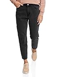 oodji Ultra Damen Jeans Mom Fit mit Hohem Bund, Grau, M EU28 (DE 38)