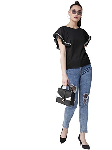 Image of Style Quotient Women Black Solid Regular Top