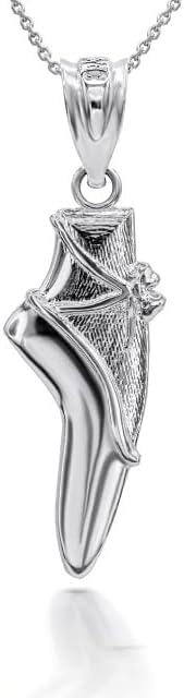 Claddagh Gold Ballet Shoe Dancing 3D Charm Pendant Necklace 925 Sterling Silver
