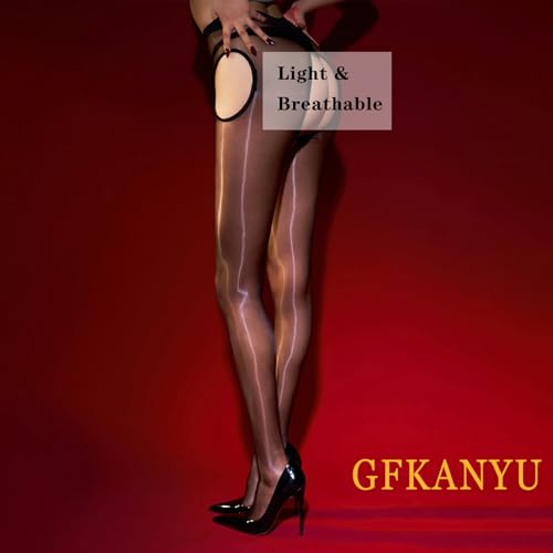 Shiny Oil Pantyhose for Women Sheer Suspender Pantyhose Oily Gloss Tights 3D Ultra-thin Smooth Stockings3