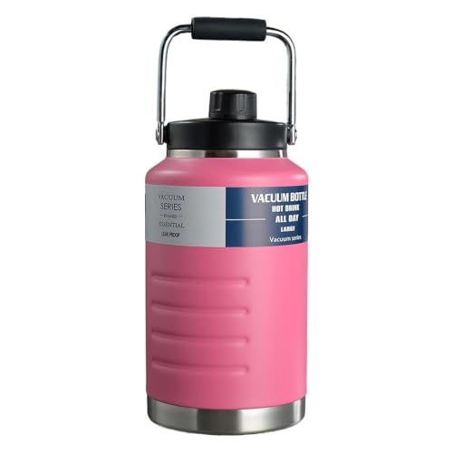 kkiuop Jarra aislada con asa, acero de 1,5 litros/2 litros, grande, doble vacío, a prueba de agua, agua fría y para fugas de calor