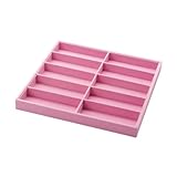 YsXoWiui Exhibidor de gafas, soporte para gafas, contenedor con 10 ranuras, organizador de gafas de sol, caja para uso doméstico, personal, mostradores y, Rosa