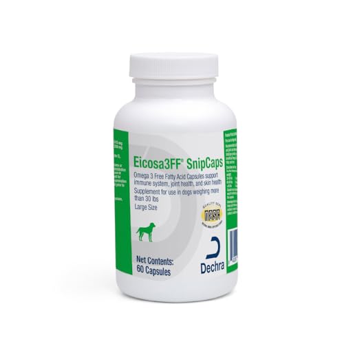 Eicosa3FF SnipCaps Omega 3 Free Fatty Acid Capsules for Dogs - Large 60 ct