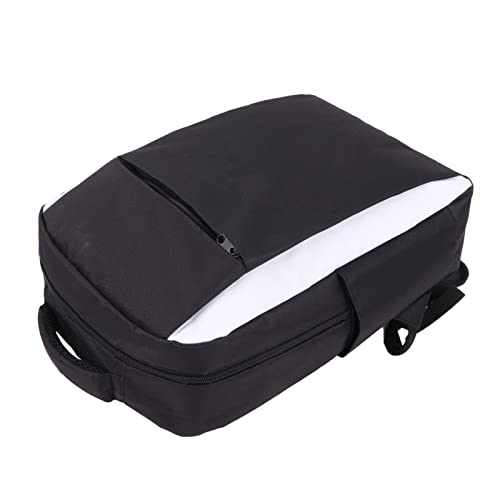 Cryfokt Mochila de Armazenamento de Host Estojo Protetor Durável para , Console de Jogos Leve para Viagens, Mochila de Tecido de Nylon Branco Preto