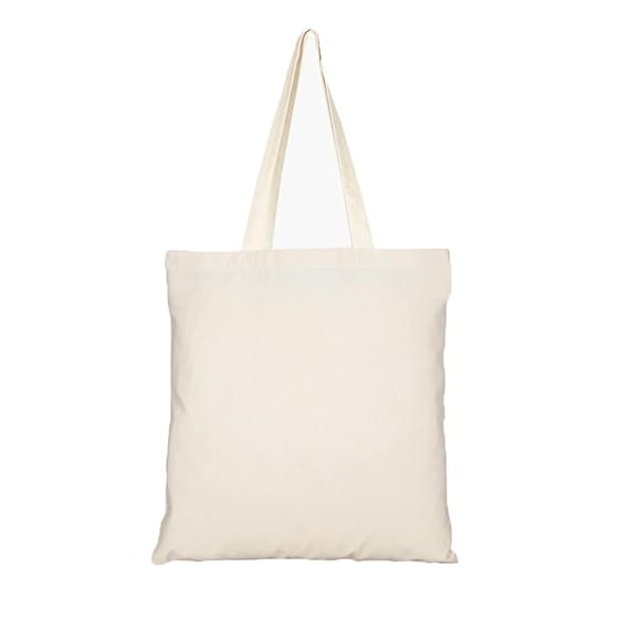 MG CHOICE Cotton Tote Bag Plain - Reusable 100% Eco-Friendly- Natural (Pack of 1)