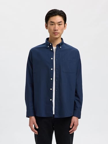 Selected Homme Herren Slhregrick-ox Flex Shirt Ls Noos Hemd, Moonlit Ocean, XXL EU – Ansicht 2