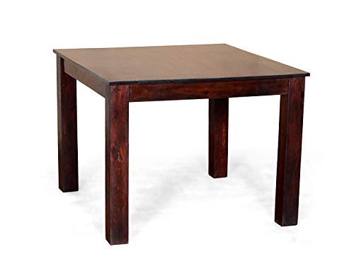 Image of SHRI MINTU'S ART Solid Sheesham Wood Dining Table 4 Seater | Four Seater Dinning Table with 4 Chairs for Home | Chairs with Cushion | Dining Room Sets for Kitchen & Restaurants | Mahogany Finish