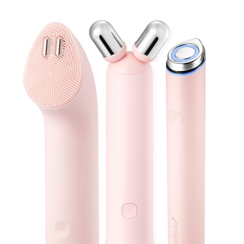 medicube Mini Booster Pro Plus Full Facial Device Set | 3-in-1 Korean Facial Device for Makeup Removal & Pore Cleansing Skin Definition & Body Care Skincare Boost with 3 Modes | Pink
