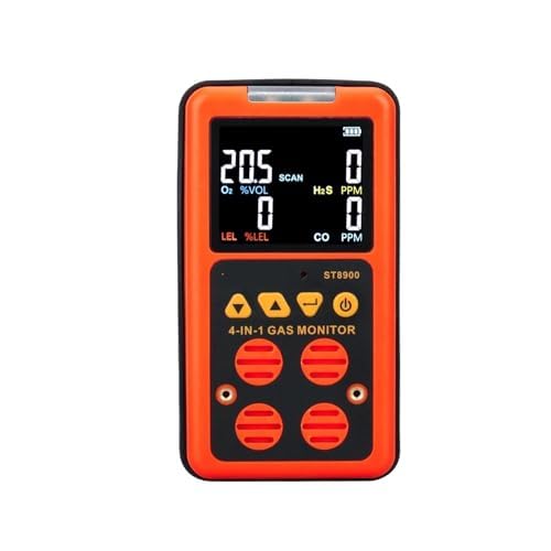 空気測定器 USB充電式 マルチガス検知器 4ガス同時測定:酸素(O2)・硫化水素(H2S)・一酸化炭素(CO)・可燃性(LEL) ポータブル 防塵防水 現場対応 キャンプ/車中泊/アウトドア/工事現場 高精度センサー 音光振