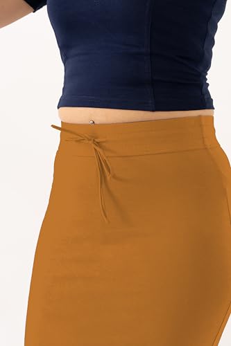 Image of DESI GIRL Cotton Lycra Stretchable Saree Shapewear Petticoat with Drawstring for Women | Fishcut Saree Petticoat with Side Slit for Easy Movement | Saree Shaper | Long inskirt