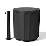 Diyfire Patio Umbrella Base, 2-in-1 Outdoor Umbrella Stand with 2.2 Inch Hole, Wind-Resistant Side Table & Coffee Table, Heavy Duty Patio Table with Umbrella for Pool, Easy Assembly, Black