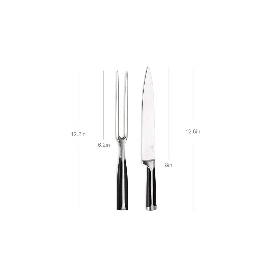 Kilajojo Chef Pro Stainless Steel Carving Knife and Fork Set