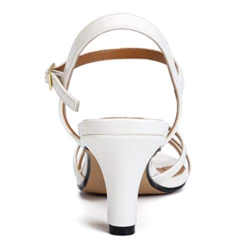 Image of MAIERNISI JESSI Unisex Men's Women's Strappy Sandals, Kitten Heel, Slingback, Open Toe, Dress Shoes