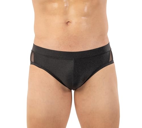Gary Majdell Sport Men's Bikini Swimsuit with Side Mesh Inserts - Available in Shiny Tricot and Nylon Spandex Prints2
