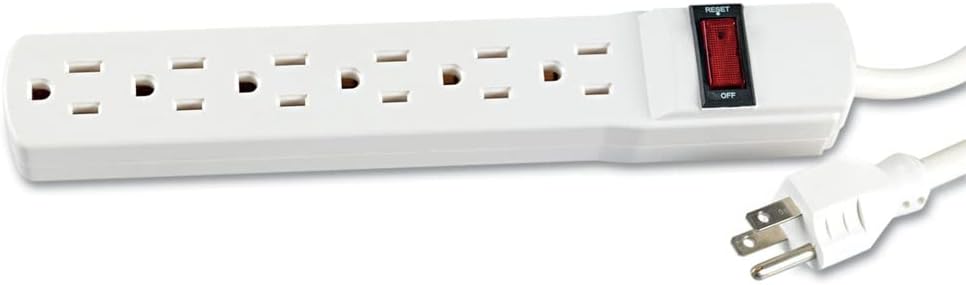 Innovera 73315 Six-Outlet Power Strip, 15-Foot Cord, 1-15/16 x 10-3/16 x 1-3/16, Ivory