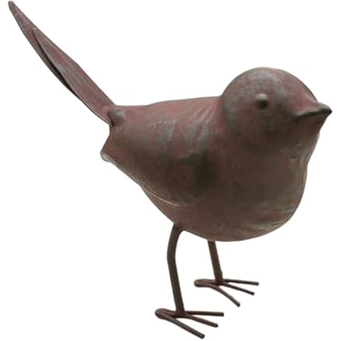 CTW Home Collection Decorative Small Cute Songbird Song Bird Statue Figurine Home Décor, 5.5" x 4" x 2", Rust/Brown (1) Cover