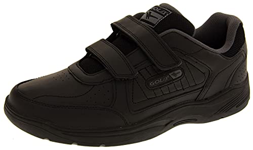 Gola Ama202 Belmont Uomo A Strappo Nero Vera Pelle Larghe EE Scarpe Sportive EU 49