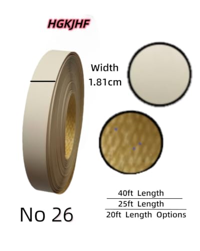 Image of HGKJHFmelamine Edging Tape. pre Coated with hot melt Adhesive Flexible Veneer Edge Edging, Used for Cabinet and Furniture Maintenance (No26-Cream White, 1.81cm*25ft)