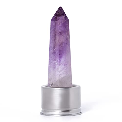 Kiara Crystal Elixir Bottle | 16Oz Natural Gemstone Water Bottle For Making Crystal Infused Gemwater | Includes Premium Healing Crystal, Free E-Book And Neoprene Sleeve (Super Sleeve - Amethyst) #TOP2
