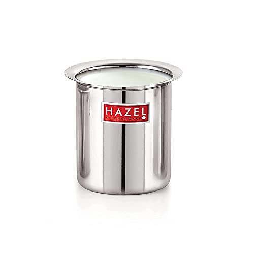 Image of HAZEL Steel Milk Pot with Lid | 3500 ml Stainless Steel Milk Boiler Container | Milk Boiling Vessel Gunj for Kitchen