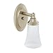 Moen YB2861BN Eva 1-Light Dual-Mount Bath Bathroom Vanity Fixture with Frosted Glass, Brushed Nickel