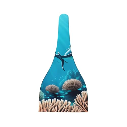 Newborn Baby Hat, Deep Sea Whales Print Soft Top Knot Beanie Cap, Cute Baby Headwear for 0-6 Months Black2