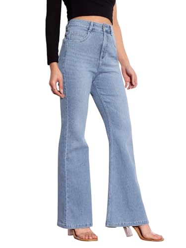 Image of Miss Chase Women's Skinny High Rise Cropped Length Fringe Detailing Stretchable Denim Jeans