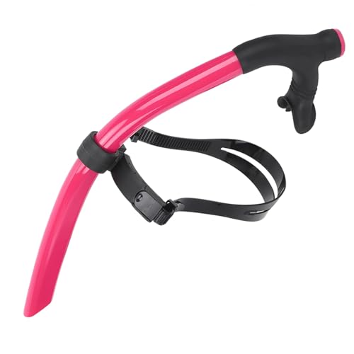 Snorkel de Natación, Tubo de Respiración Ajustable Snorkel PVC Diseño Ergonómico Tubo de Respiración Desmontable para Natación, Entrenamiento y Terapia en Piscina (Pink)