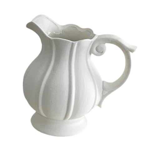 Jarrón blanco floral decorativo para solucionar rincones vacíos en estanterías de interior 2
