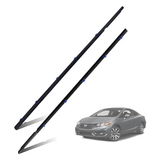2Pcs Window Weather Stripping Molding Trim Seal Belt Compatible with 2012-2015 Honda Civic Coupe 2D Replace# 72410-TS8-A01 72450-TS8-A01