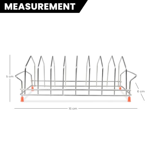 Image of Zepdos Stainless Steel Plate Stand for Kitchen | 8 Slot Plate Rack & Dish Organizer | Rust Resistant Plate Holder with Non-Slip Feet | Compact Space Saving Kitchen Storage Dish Rack