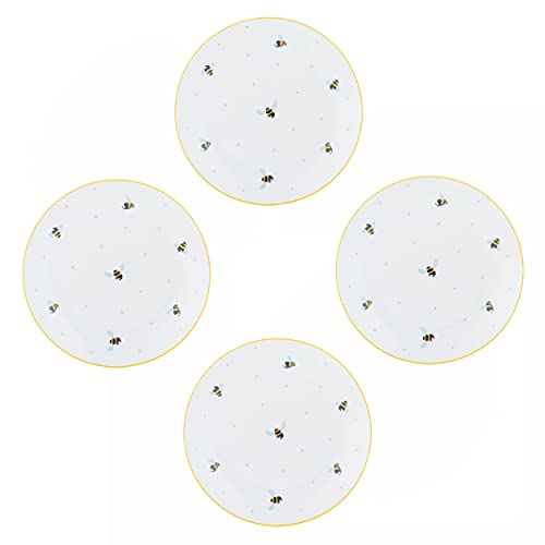 Rayware Price & Kensington Sweet Bee Porcelain 20.5cm Side Serving Plate (Set of 4)