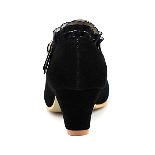 MFairy Women's Low Heel Mary Jane Shoes Vintage Cute Bow Cosplay Shoes3