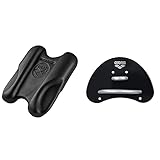arena Unisex Pullbuoy/Schwimmbrett Pull Kick, Black (50), One Size & Unisex Schwimm Wettkampf Trainingshilfe Finger Paddle Elite, Black-Silver (55), S