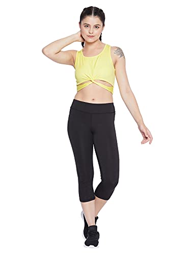 Image of Clovia Women's Snug Fit Active Slim Fit Crop Top with Twist Knot