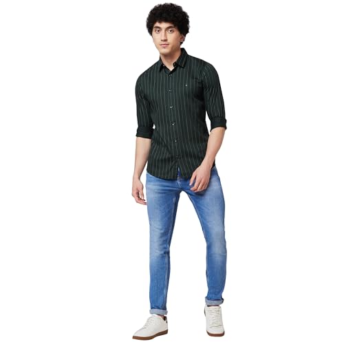 Image of Spykar Men's Regular Fit N /A Full Sleeve Striped Casual Shirts