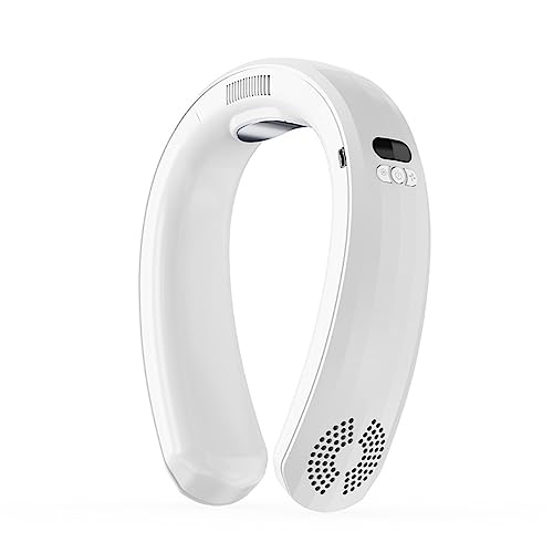 Ventilador de cuello portátil, ventilador personal manos libres, recargable de 5000 mAh, ventilador de cuello sin aspas, ventilador portátil con flujo de aire 3D, 3 velocidades, largo tiempo de uso,