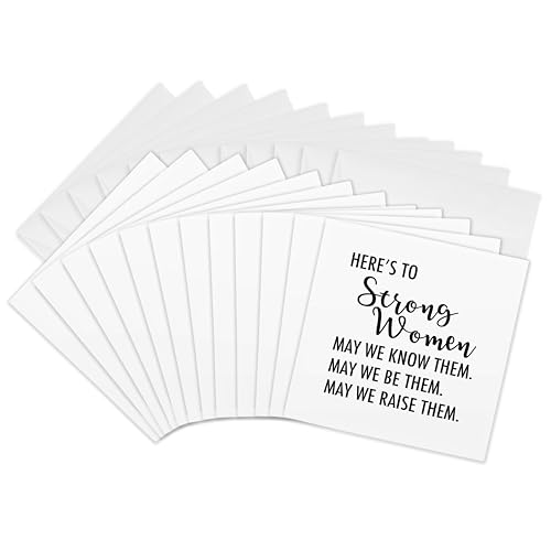 Cartes de vœux féministes lot de 12 papeterie carrée 15 cm à message inspirant pour anniversaires