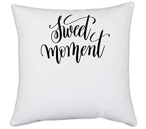 UDNAG White Polyester 'Sweet Moment' Pillow Cover [16 Inch X 16 Inch]