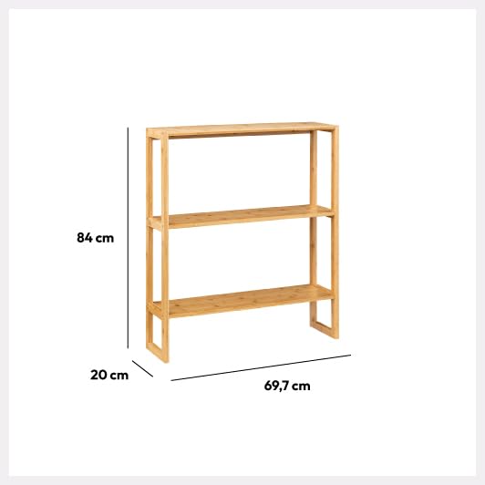 5five Scaffale A 2 Ripiani In Bambù Nero - Lunghezza 40 Cm, Mobiletto Portaoggetti Per Cucina, Bagno, Soggiorno