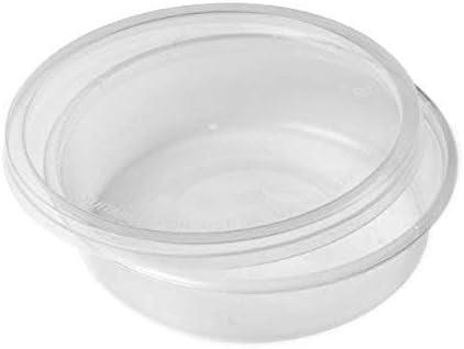 50 x 8oz Round Clear Plastic Food Containers with Lids  Microwave-Safe  for Hot Cold Takeaway Foods - Catering Grade (BPA Free)