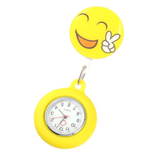 JEWEDECO 1個 ナースウォッチ 看護師 用懐中時計 キッズデジタルウォッチ 男 金の懐中時計 鎖 pocket watch 腕時計 電子懐中時計 看護懐中時計 亜鉛鉄合金 Yellow