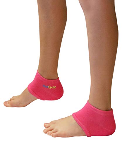 Image of Gel Heel Strap for Kids with Heel Sensitivity from Severs Disease, Plantar Fasciitis. (Black) (Kids Size 1-6, Pink)
