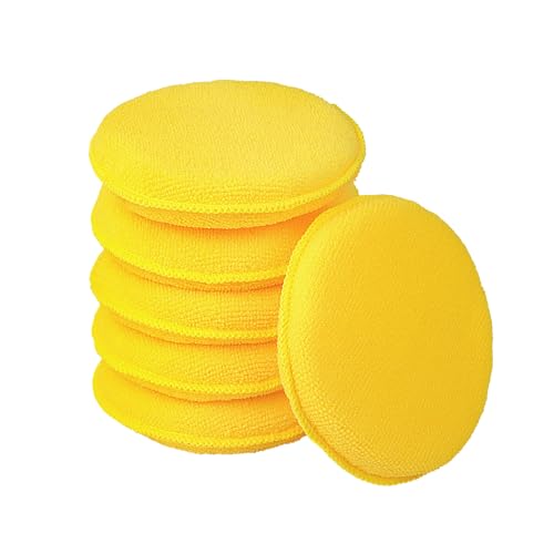 FONAROLL Microfiber Wax Applicator Pads, Car Wax Applicator, Buffing & Detail Polishing Foam Pads for Car Cleaning and Fine Polishing (5