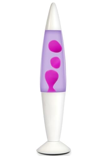 16Inch Beautiful Liquid Lamp,Relaxing Night Light Home Décor Motion Lamp for Living Room Office Bedroom for Adults, Teens, and Kids Double Bulb Included(Purple/Pink)