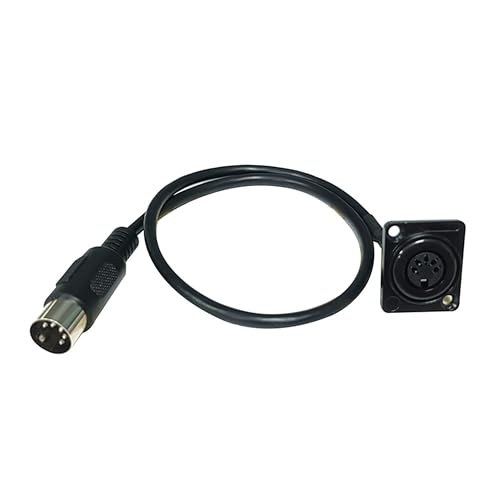 D-Type DIN 5 PIN MIDI Cable Female to Male Extension Cord Panel Mount 5 PIN Female Audio Adapter Cable,Digital Conference Room Audio for Keyboard Synth,MIDI Guitar and Other Music Gear