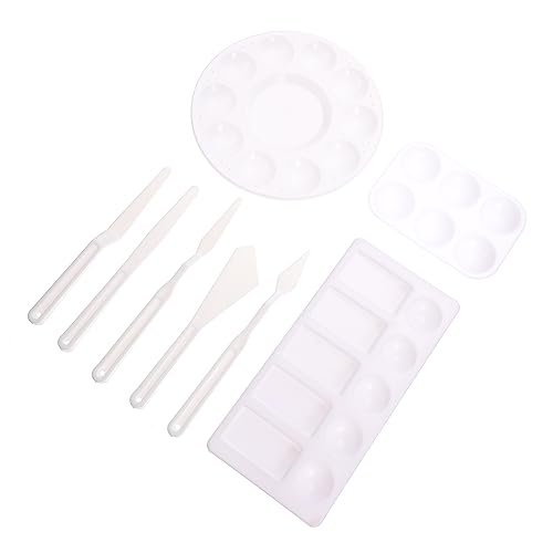 ARTIBETTER 1 Set Art Painting Color Mixing Trays with Scrapers Durable and Watercolor Pigment Palette for Artists Amateurs and Painting Supplies