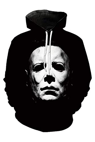 Enhopty Michael Myers - Sudadera con capucha para hombre y mujer, color negro, talla 3XL (contorno del pecho: 119 cm)