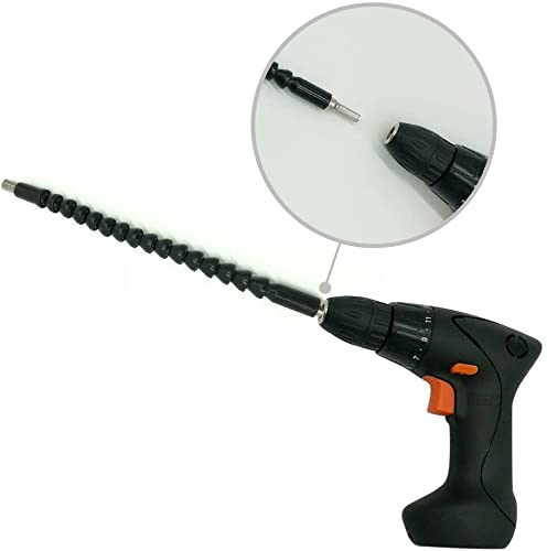 11.5 Inch Flexible Extension Shaft with 10 Drill Bit Sets, 1/4" Hex Head Magnetic Connect Drive Shaft Tip, Drill Flexible Shaft, Batch Head Connecting Rod Multi-Angle Work